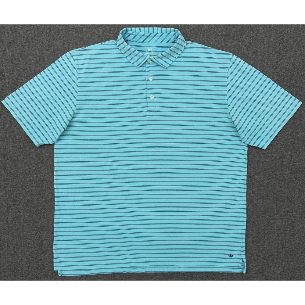 Peter Millar Polo Shirt Mens‎ XL Blue Seaside Wash Short Sleeve Extra Large Golf